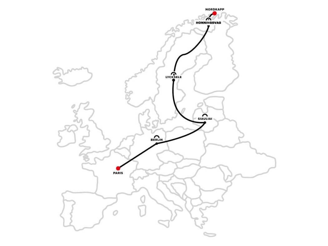 Route Paris Nordkapp